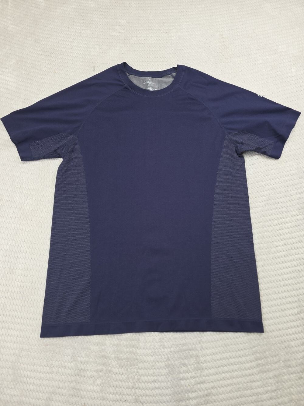 Fabletics Shirt Mens Large The Training Day Tee Navy Performance Stretch